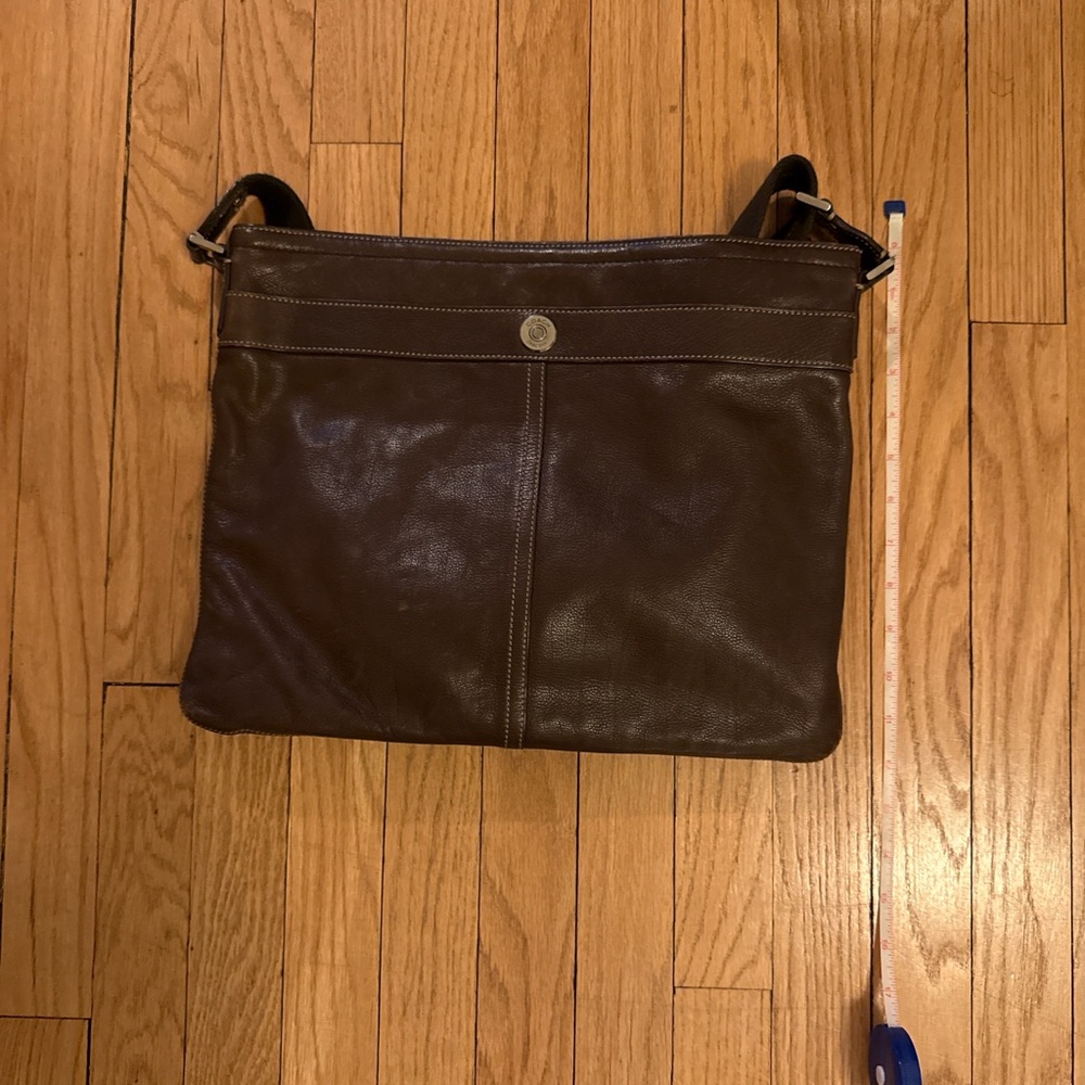 Coach Brown Leather Messenger Bag with Adjustable Strap